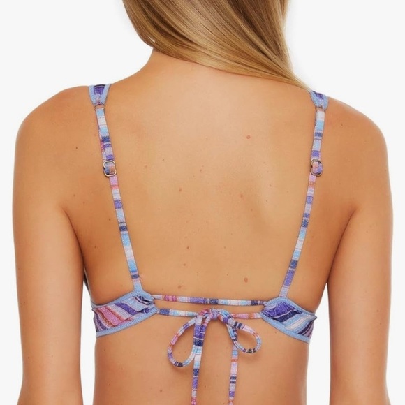 Becca South Coast Halter Bikini Swim Top Starry Night D Cup Metallic NEW 605 - Picture 2 of 7